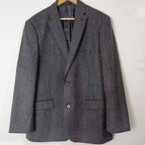 Lauren Ralph Lauren Grey Herringbone 100% Wool Blazer Sport Coat Men’s 44R Slim